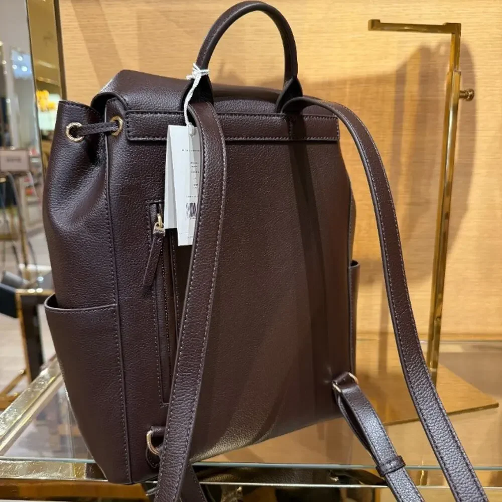 New‼️Tory Burch Blake Backpack 189043 Leather $495 Cocoa